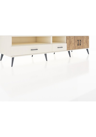 Kronos Tv Ünitesi 3 Raflı 2 Çekmeceli 2 Kapaklı 220x59x51 Aytaşı-çam/aytaşı Atlas Çam/aytası - Aytası
