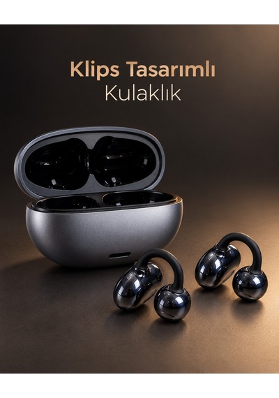 Klipsli Kablosuz Kulaklık Dokunmatik Kontrollü 2500 Saat Bekleme Type C Şarjlı Süresı-2500