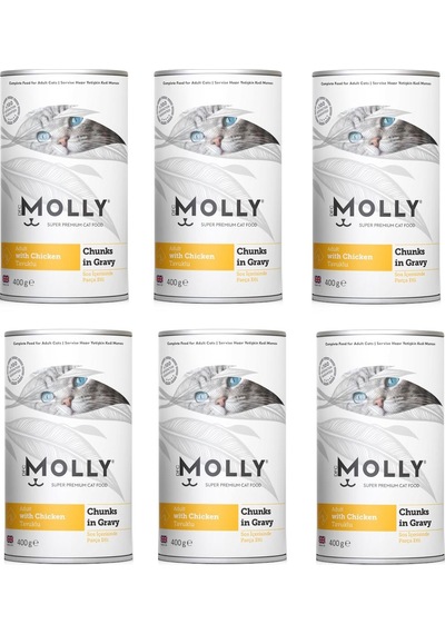 Molly Tavuklu Gravy Soslu Kedi Konservesi 400 Gr X 6 Adet