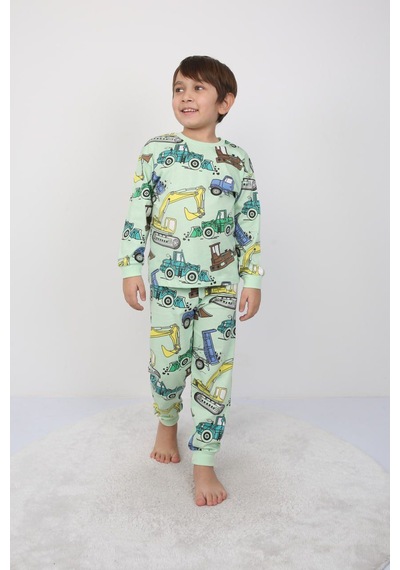 Zuzunga 2'li Paw Petrol Ve Ekskavatör Desenli Erkek Çocuk Pijama Takımı Renklı