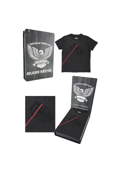Beşiktaş Antrasit Siyah Çocuk T-shirt Kişiye Özel Kutulu 001
