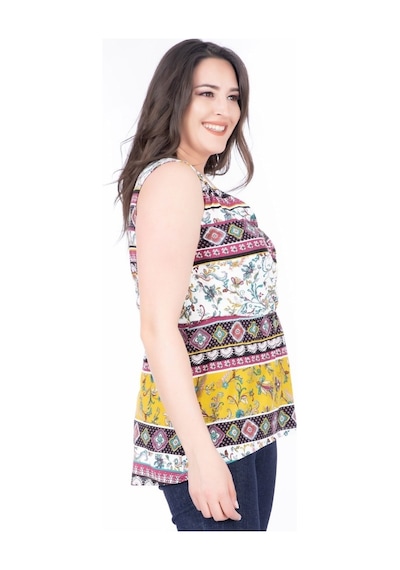 Myline Kadın Desenli Anvelop Bluz 34621 Çok Renkli