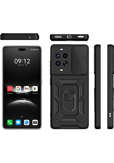 Adige Huawei Nova 14 Pro Kılıf Pars Standlı Yüzüklü Siyah