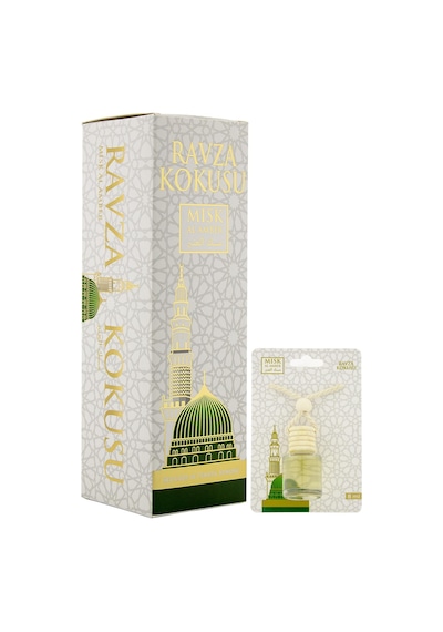 Medine Ravza Kokusu 400ml Sprey Ve Medine Ravza Kokusu 8 Ml Araba Kokusu Cam Şişe