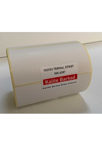 Termal Etiket 100x50 MM Barkod Etiket 6 Rulo 3000 Adet