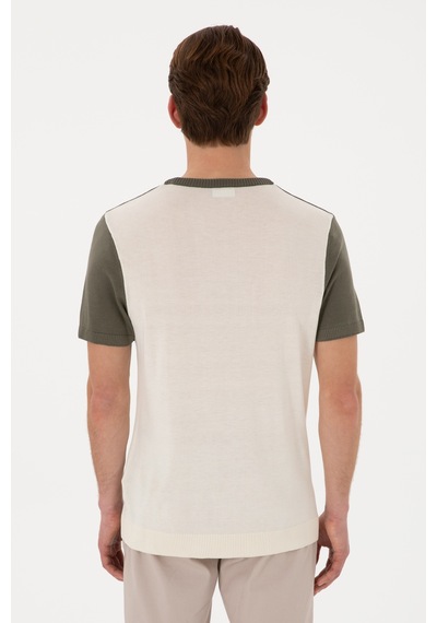 U.S. Polo Assn. Erkek Slim Fit Bisiklet Yaka Haki Tişört 50306459-VR027
