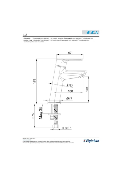 Eca Lia Lavabo Bataryası 102188888