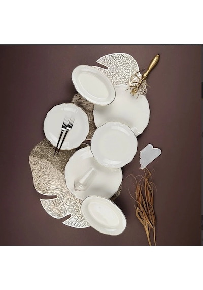 Porser Fulya 18 Parça Yemek Takımı Altın Yaldız