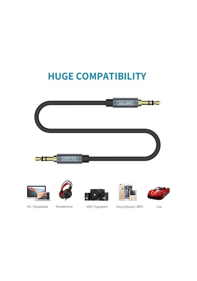 3.5mm Aux Ses Kablosu Erkek Erkek 1 Metre Siyah Y-c926abk