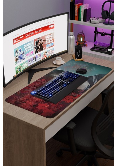 Silent Hill Kaymaz Dikişli Kauçuk Oyuncu Mousepad V4 - 90x40 Xxl Gaming Mouse Pad Fare Altlığı