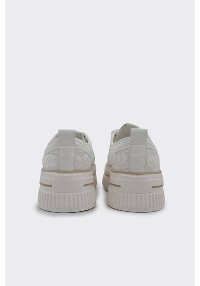 Derinet Yüksek Taban Kadın Sneaker Beyaz Beyaz
