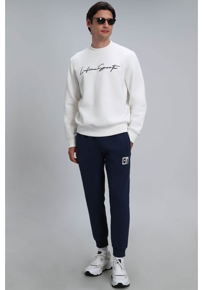 Lufian Erkek Lowe Sweatshirt 112030125 Kırık Beyaz