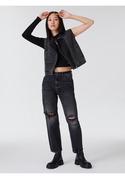 Slim Fit Kadın Yelek Siyah