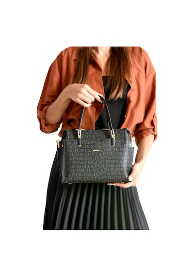 Just Polo Kadın Monogram Baskılı Yeni Sezon El Ve Omuz Çantası 232031mh Siyah