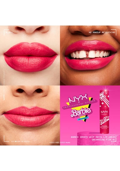 NYX Professional Makeup Barbie Smooth Whip Mat Ruj 02 Perfect Day Pink