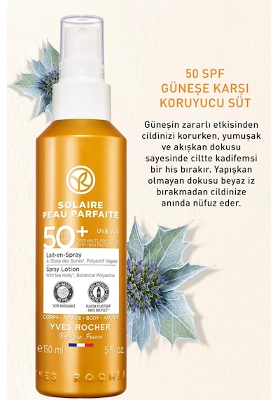 Yves Rocher Solaire Peau Parfaite Güneş Koruyucu Vücut Spreyi SPF50+ 150 ML