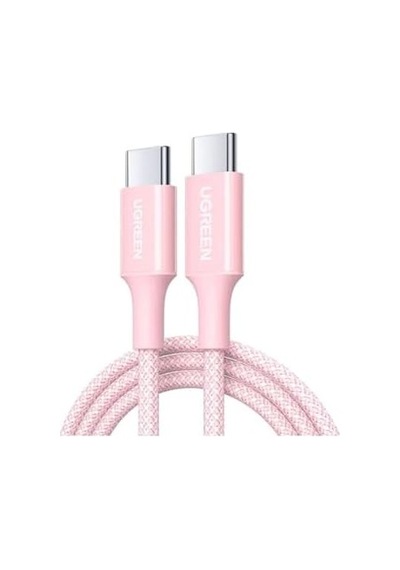 Usb-c 100w 5a Qc Pd Örgülü Hızlı Şarj Kablosu, 1 Metre, Pembe, 65251