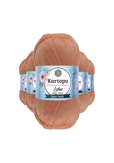 5 Adet Lotus Bikini Büstiyer Bluz Örgü İpi K277 Şeftali Çok Renkli