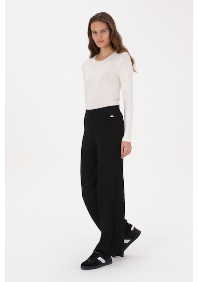 U.S. Polo Assn. Kadın Siyah Loose Fit Triko Pantolon 50314777-VR046