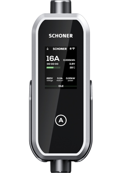 Schoner 3.5kw Taşınabilir Elektrikli Araç Şarj Istasyonu -tak Ve Şarj Et- Wi-fi/bluetooth Smart 5 Metre Tip2 Kablolu 3.5 KW