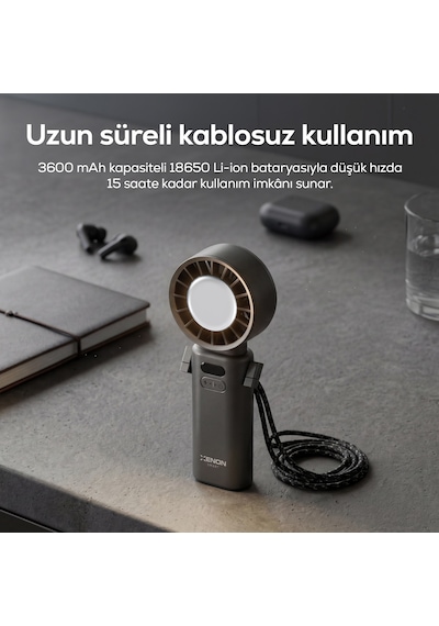 Xenon Smart Peltier Buz Soğutmalı El Vantilatörü 100 Kademe, 3600mah, 8300 Rpm, Usb-c, Askılı