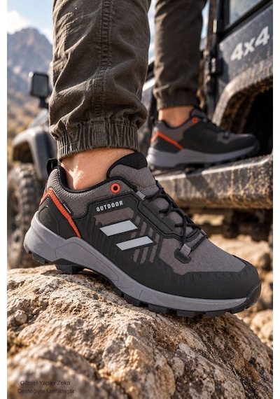 Muggo Torvex Kalın Taban Bağcıklı Kışlık Unisex Outdoor Trekking Bot Füme