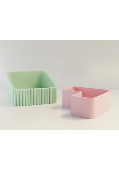 3d Baskı Fıstık Kasesi - Çift Hazneli Kabuk Ayırıcı Sunum Kasesi - Mint Pembe Diğer