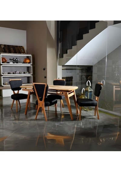 Venüs Ahşap İskandinav Sandalye Siyah