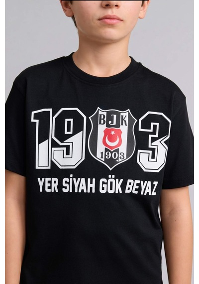 Defacto Beşiktaş Tişört Şort Pijama Takımı Erkek Çocuk H7342a826hsbk81 Siyah-bk81