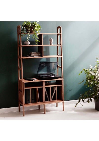 Woodesk Sage, Ahşap Kitaplık Ve Raf Ünitesi, 190x100, Tik Renk,