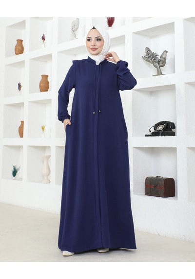 Nevayla Moda Salaş Kesim Aerobin Kumaş Ferace / Lacivert - F137