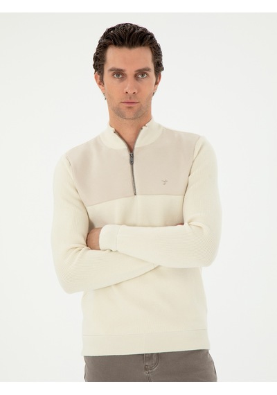 Cacharel Bej Slim Fit Kazak