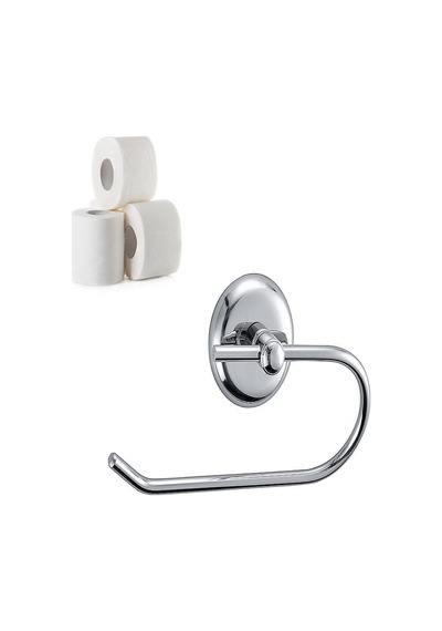 Yapışkanlı Açık Tuvalet Kağıtlığı Banyo Aksesuarı Beyaz Diğer