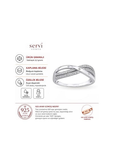 Servi 925 Ayar Harmony Yüzük-79 Gümüş