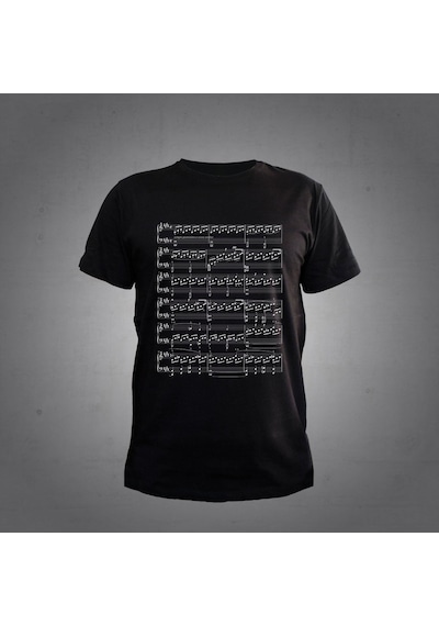 Herşey Nota Müzik Nota Siyah Tshirt Unisex 001