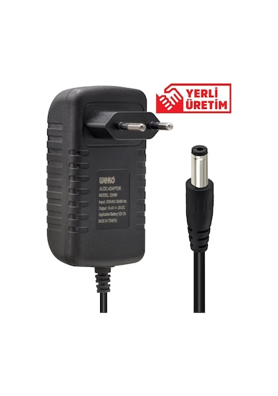 Ayt Weko 14.4 Volt 2 Amper 5.5x2.5 Uçlu Akü Şarj Cihazı Kırmızı Yeşil Ledli Adaptör