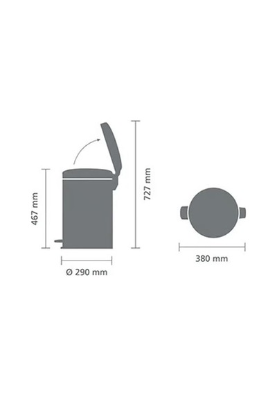 Brabantia Çöp Kutusu 20 Litre Newicon Pedallı Satin Taupe 234026 Diğer