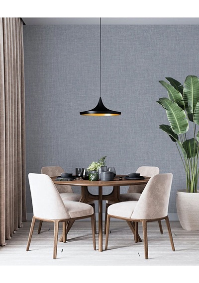 Adawall Muse Koleksiyonu- 25104-5 Gri Keten Efektli Modern Duvar Kağıdı 1.06x15.6m, 16.5m²