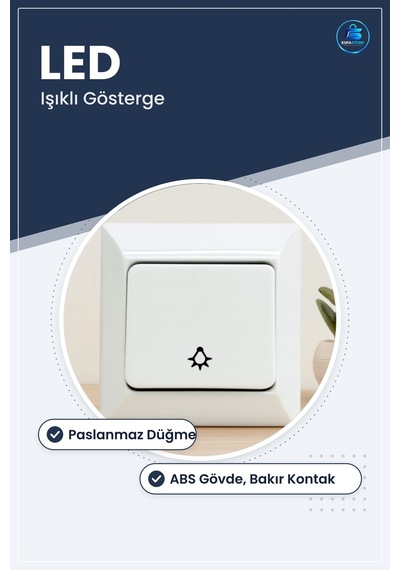 Işıklı Kapı Zili Butonu Led Göstergeli Ev Apartman Ofis Mağaza Gi