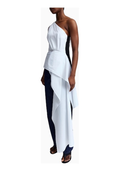16arlington 16arlıngton Iolanda Top Asimetrik Poplin Bluz Beyaz