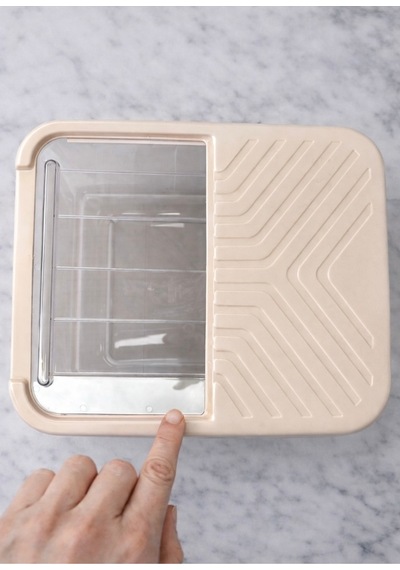 Büyük Boy Kapaklı Çok Amaçlı Saklama Kabı,16 Lt,erzak,deterjan,oyuncak Organizer,28x34x23 Cm Krem
