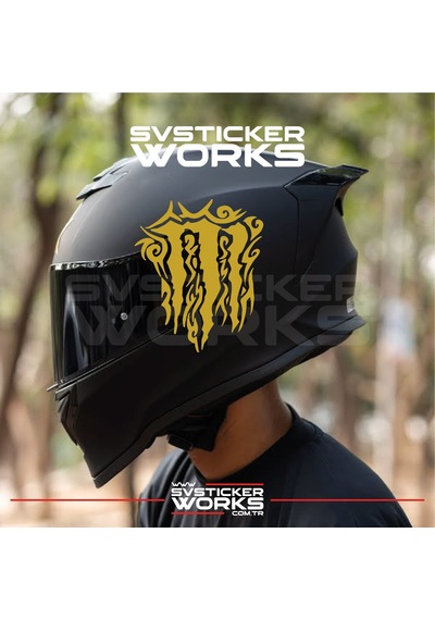 Monster Kask Sticker Tüm Kasklar Uyumlu Tek Yön 1 Adet Altın