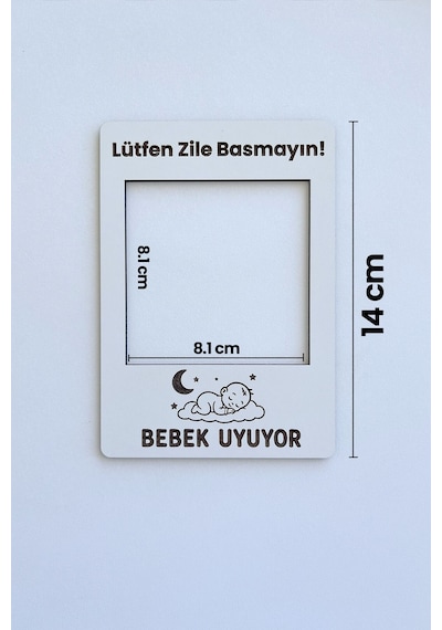 Bebek Uyuyor Zile Basmayın Kapı Uyarı Tabelası 3 Mm Mdf