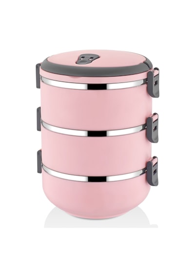 Mobgift Freshbox 3 Katlı Sefer Tası Yemek Termosu Pudra Pembe N1125171 Çok Renkli