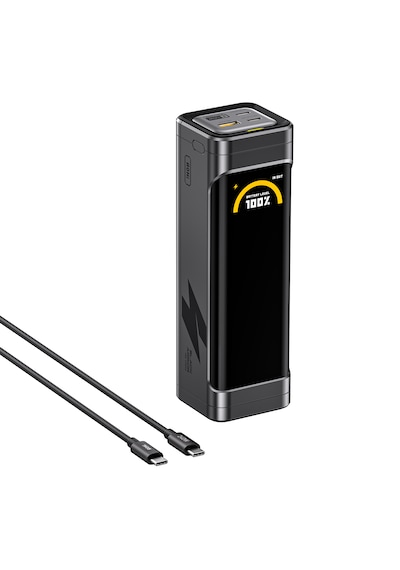 Aohi The Black Warrior 25.200 Mah 170w Pd3.0 Powerbank, Akıllı Dijital Göstergelitaşınabilir Hızlı Şarj Cihazı, Siyah