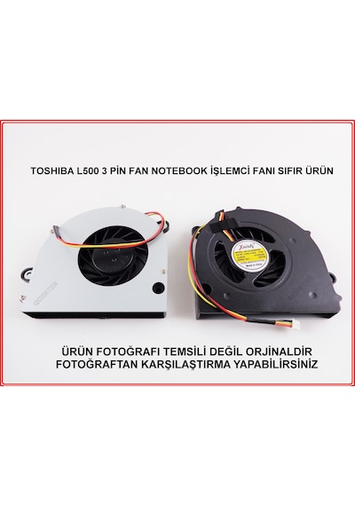 Toshiba Uyumlu L500 L500D L505 L505D L555 3 Pin Fan Intel