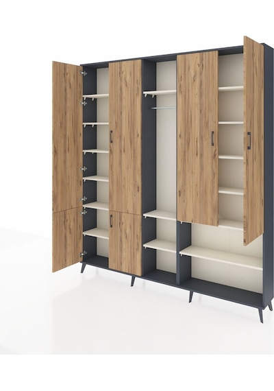 Arges Dolap 15 Raflı 5 Kapaklı Tek Askılı 220x30x243 Antrasit-çam/aytaşı Atlas Çam/aytası Arges Dolap 15 Raflı 5 Kapaklı Tek Askılı 220x30x243 Antrasit-çam/aytaşı Atlas Çam/aytası