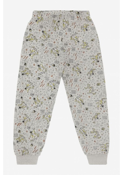 Beka Kids Kız Çocuk Pijama Takımı 2'li Set Kalp Ve Kız Çocuk Desenli Çocuk Pijama Takımı %100 Pamuklu Gri
