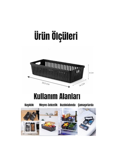 4 Lü Gri Mutfak Çekmece İçi Düzenleyici Kaşık Çatal Bıçak Organizeri, Plastik Düzenleme Kutusu Pla Diğer