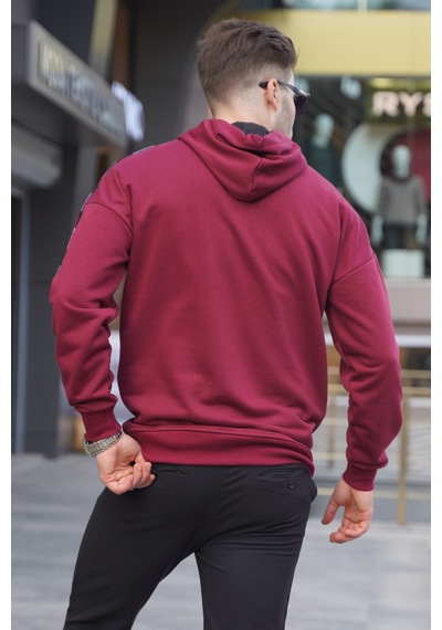 Madmext Madmext Bordo Kapüşonlu Sweatshirt 4721-bordo Bordo